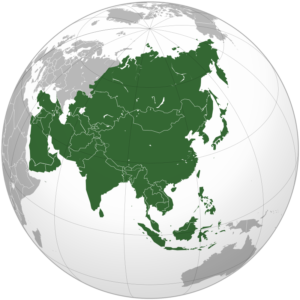 Carte du monde de l'Asie