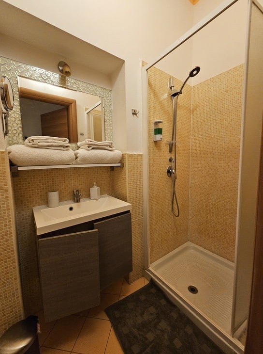 douche de notre hébergement à Catane