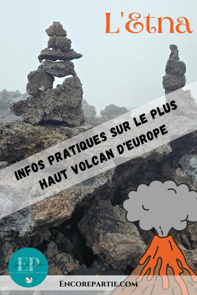 Image pinterest pour faire la promotion de mon article de voyage Grimper l'Etna : Mon expérience volcanique en Sicile #italie #sicile #etna #volcan