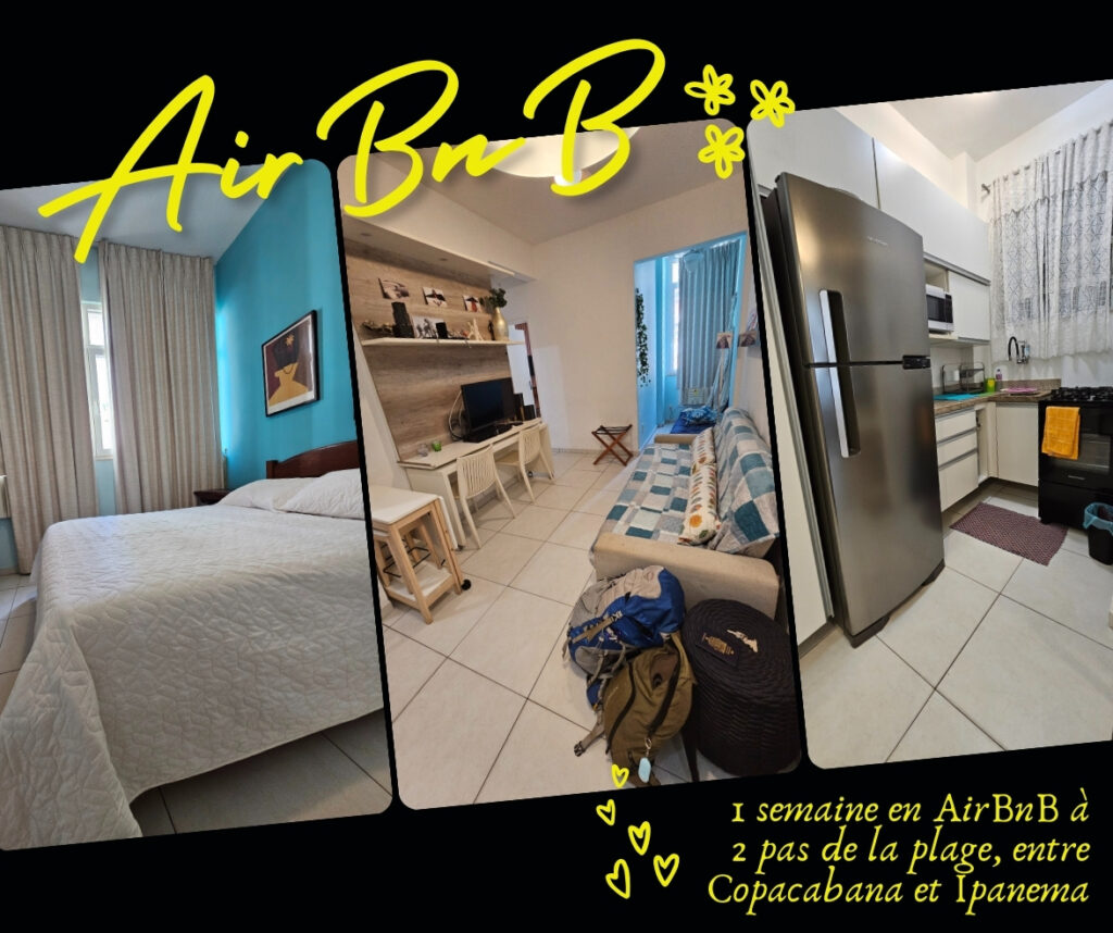 Montage de photo d'un AirBnB dans mon article de voyage Les incontournables à voir à Rio de Janeiro en tant que nomade digitale #riodejaneiro #bresil #ameriquedusud #blog #digitalnomade