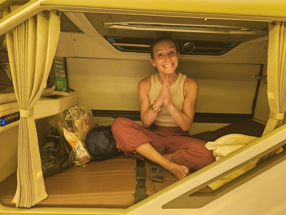 Ma soeur a eu beaucoup de plaisir à voyager de nuit en autobus pendant le voyage au Vietnam