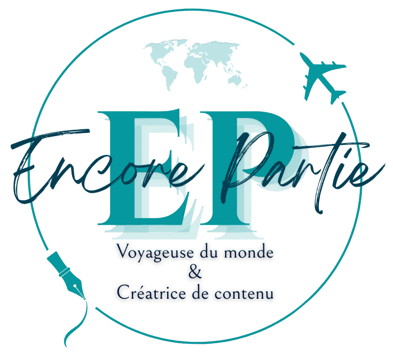 Logo Encore Partie, voyageuse du monde & Créatrice de contenu