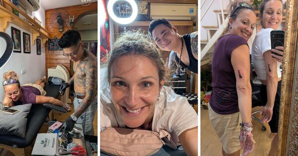 Profiter d'une soirée libre à Hanoi pour se faire faire un tattoo, comme souvenir de ce voyage au Vietnam avec ma soeur