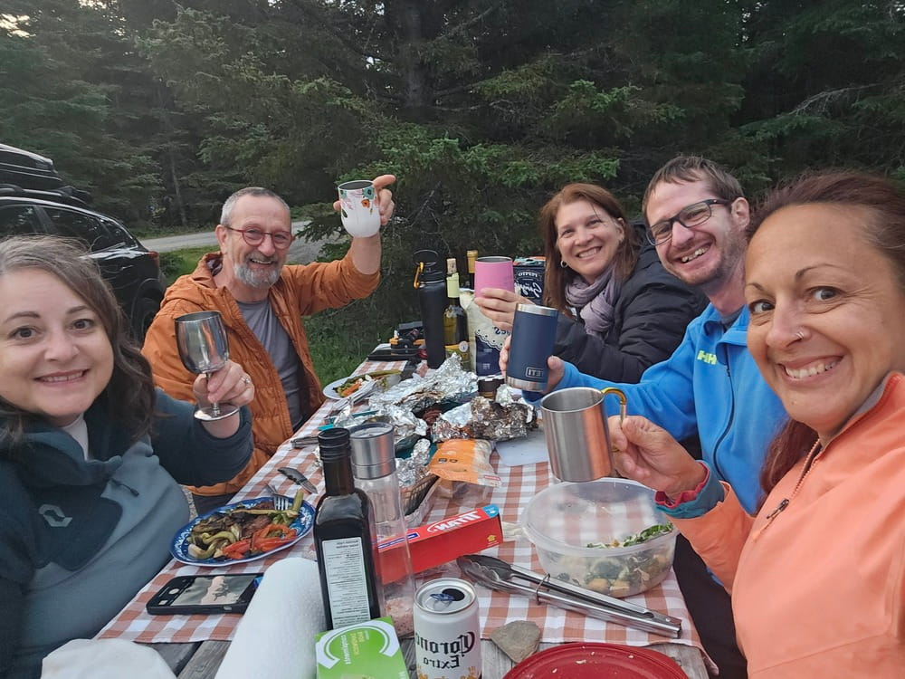 Premier souper entre amis au parc du Bic